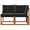 Canapé d’extérieur milieu et coin avec coussin 2 Pièce Naturel 535044535044