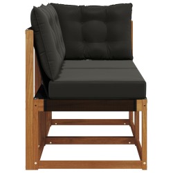 Canapé d’extérieur milieu et coin avec coussin 2 Pièce Naturel 535044535044