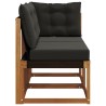Canapé d’extérieur milieu et coin avec coussin 2 Pièce Naturel 535044535044