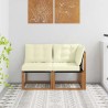 Canapé d’extérieur milieu et coin avec coussin 2 Pièce Naturel 535054535054