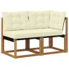 Canapé d’extérieur milieu et coin avec coussin 2 Pièce Naturel 535054535054