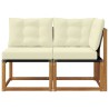 Canapé d’extérieur milieu et coin avec coussin 2 Pièce Naturel 535054535054