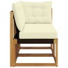 Canapé d’extérieur milieu et coin avec coussin 2 Pièce Naturel 535054535054