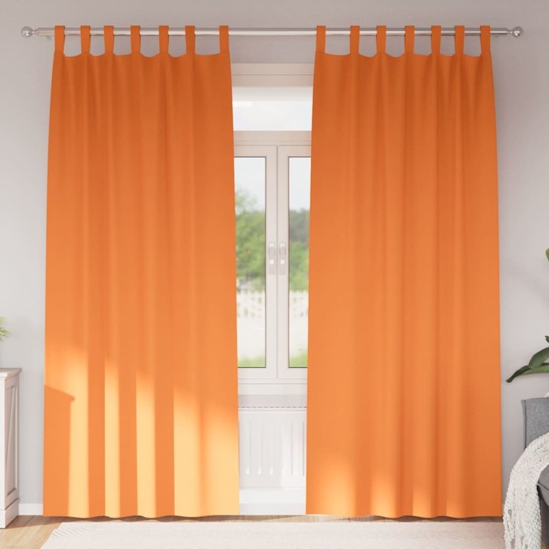 Rideaux occultants avec anneaux 2 pcs Orange vif 225 x 140 cm 535060535060