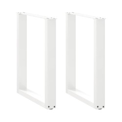 Pieds de table à manger en U 2 pièces Blanc 70 x (72-73) cm Acier 535064535064