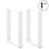 Pieds de table à manger en U 2 pièces Blanc 70 x (72-73) cm Acier 535064535064