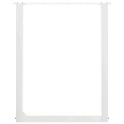 Pieds de table à manger en U 2 pièces Blanc 70 x (72-73) cm Acier 535064535064