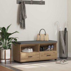Banc d'entrée avec coussin Chêne Artisanal 100 x 38 x 46 cm 535067535067
