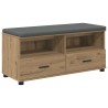Banc d'entrée avec coussin Chêne Artisanal 100 x 38 x 46 cm 535067535067
