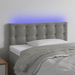  Tête de lit à LED Gris clair 100x5x78/88 cm Velours 
