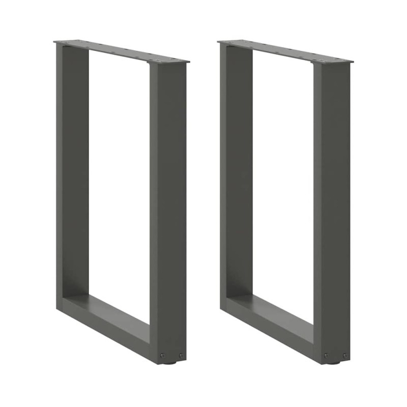 Pieds de table à manger en U 2 pièces Anthracite 70 x (72-73) cm Acier 535071535071
