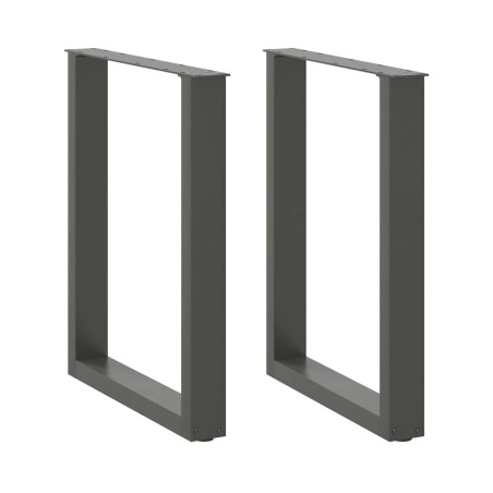Pieds de table à manger en U 2 pièces Anthracite 70 x (72-73) cm Acier 535071535071
