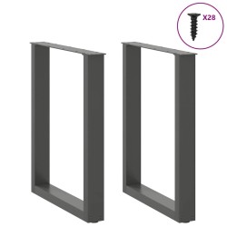 Pieds de table à manger en U 2 pièces Anthracite 70 x (72-73) cm Acier 535071535071