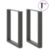 Pieds de table à manger en U 2 pièces Anthracite 70 x (72-73) cm Acier 535071535071