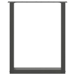 Pieds de table à manger en U 2 pièces Anthracite 70 x (72-73) cm Acier 535071535071