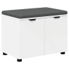 Banc d'entrée Blanc 60 x 38 x 46 cm Bois Ingénierie et Tissu 535075535075