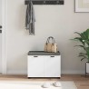 Banc d'entrée Blanc 60 x 38 x 46 cm Bois Ingénierie et Tissu 535075535075