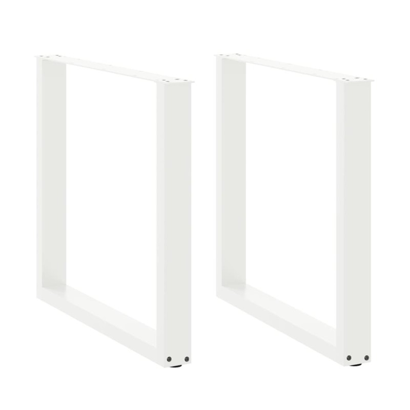 Pieds de table à manger en U 2 pièces Blanc 90 x (72-73) cm Acier 535077535077