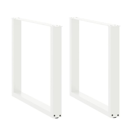 Pieds de table à manger en U 2 pièces Blanc 90 x (72-73) cm Acier 535077535077