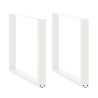 Pieds de table à manger en U 2 pièces Blanc 90 x (72-73) cm Acier 535077535077