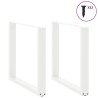 Pieds de table à manger en U 2 pièces Blanc 90 x (72-73) cm Acier 535077535077
