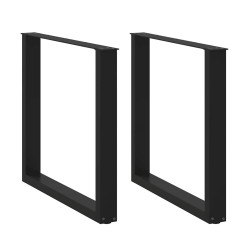 Pieds de table à manger en U 2 pièces Noir 90 x (72-73) cm Acier 535078535078