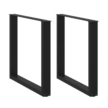 Pieds de table à manger en U 2 pièces Noir 90 x (72-73) cm Acier 535078535078