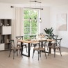 Pieds de table à manger en U 2 pièces Noir 90 x (72-73) cm Acier 535078535078