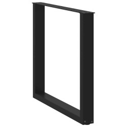 Pieds de table à manger en U 2 pièces Noir 90 x (72-73) cm Acier 535078535078