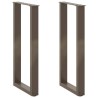 Pieds de table console en U, 2 pièces, acier naturel, 38 x (72-73) cm 535079535079