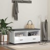 Banc d'entrée Blanc 100 x 38 x 46 cm Bois Ingénierie et Tissu 535080535080