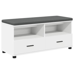 Banc d'entrée Blanc 100 x 38 x 46 cm Bois Ingénierie et Tissu 535080535080