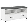 Banc d'entrée Blanc 100 x 38 x 46 cm Bois Ingénierie et Tissu 535080535080