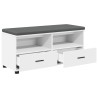 Banc d'entrée Blanc 100 x 38 x 46 cm Bois Ingénierie et Tissu 535080535080