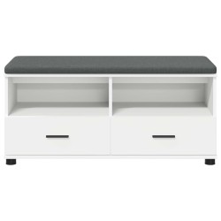Banc d'entrée Blanc 100 x 38 x 46 cm Bois Ingénierie et Tissu 535080535080