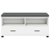 Banc d'entrée Blanc 100 x 38 x 46 cm Bois Ingénierie et Tissu 535080535080