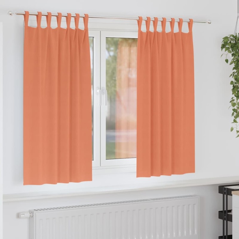 Rideaux occultants avec anneaux 2 pcs Couleur terre cuite 535082535082