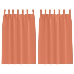Rideaux occultants avec anneaux 2 pcs Couleur terre cuite 535082535082