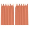 Rideaux occultants avec anneaux 2 pcs Couleur terre cuite 535082535082