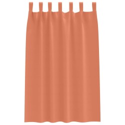 Rideaux occultants avec anneaux 2 pcs Couleur terre cuite 535082535082