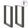 Pieds de table à manger en U 2 pièces Anthracite 60 x (72-73) cm Acier 535083535083