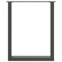 Pieds de table à manger en U 2 pièces Anthracite 60 x (72-73) cm Acier 535083535083