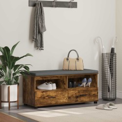 Banc d'entrée avec coussin Chêne Fumé 100 x 38 x 46 cm 535084535084