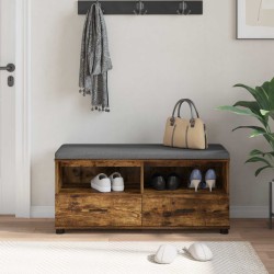 Banc d'entrée avec coussin Chêne Fumé 100 x 38 x 46 cm 535084535084