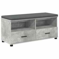 Banc d'entrée avec coussin Gris Béton 100 x 38 x 46 cm 535085535085