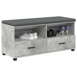 Banc d'entrée avec coussin Gris Béton 100 x 38 x 46 cm 535085535085