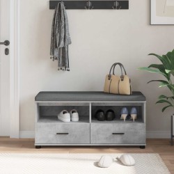Banc d'entrée avec coussin Gris Béton 100 x 38 x 46 cm 535085535085