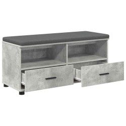 Banc d'entrée avec coussin Gris Béton 100 x 38 x 46 cm 535085535085