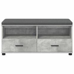 Banc d'entrée avec coussin Gris Béton 100 x 38 x 46 cm 535085535085