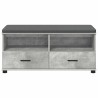 Banc d'entrée avec coussin Gris Béton 100 x 38 x 46 cm 535085535085